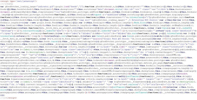 Cara meminimalis kode Javascript pada template blogger Contoh kode javascript yang jumlah kodenya terlalu banyak