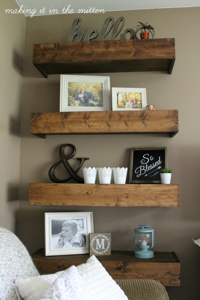 Making It In The Mitten: DIY Wood Shelves