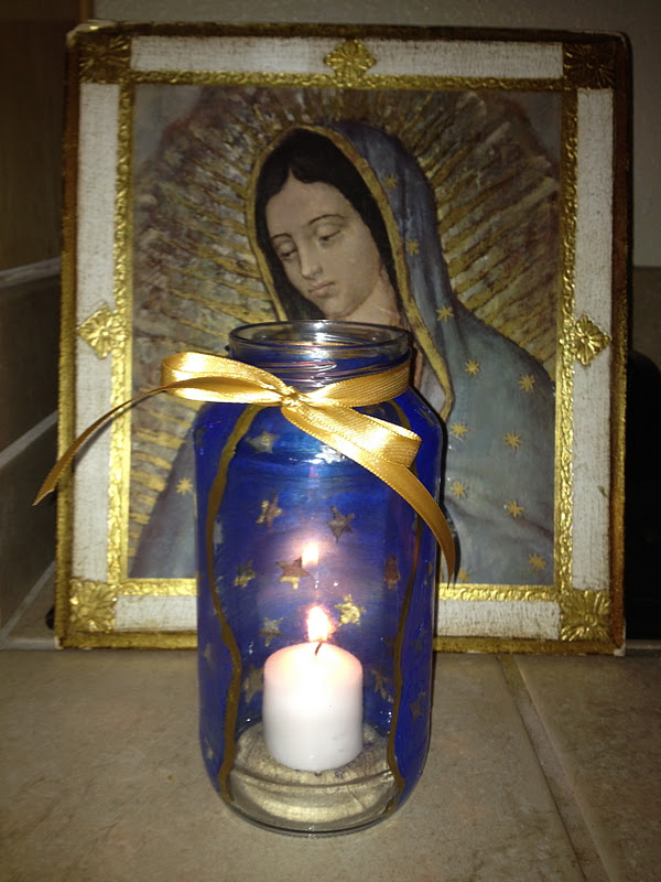 Family At The Foot Of The Cross Mary's Mantle Lantern