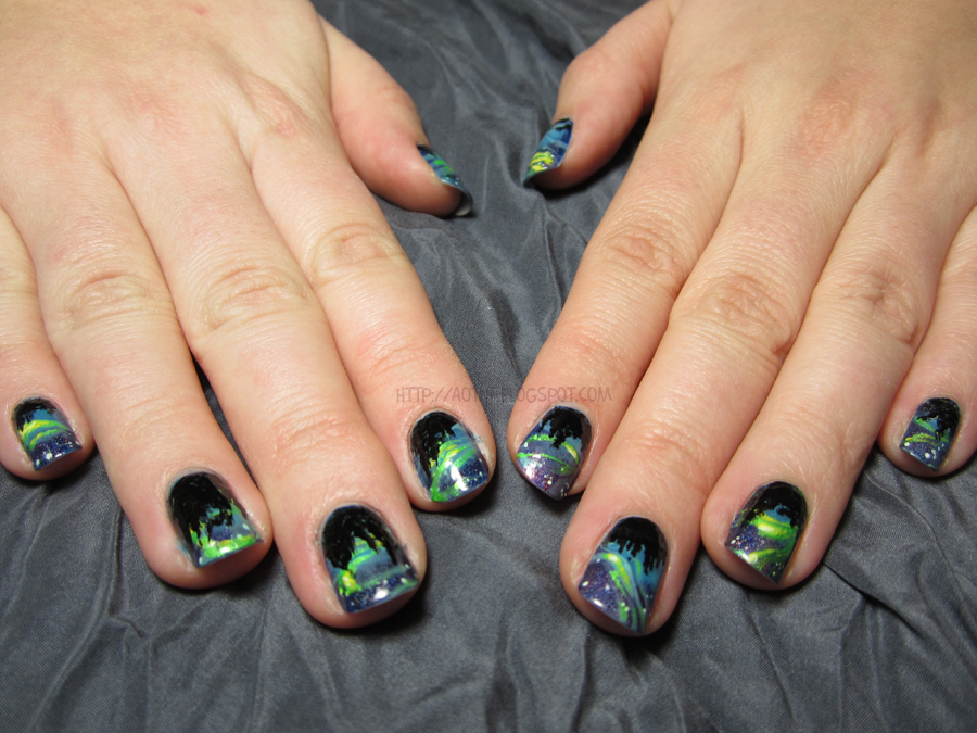 Adventures Of The Nailfriends! Aurora Nails Tutorial