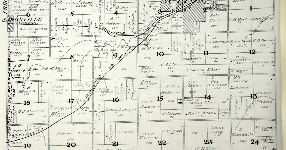 Sutton Nebraska Museum 1908 Plat Map of Sutton Township, Clay County
