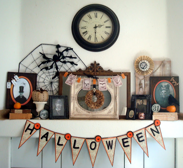 halloween mantel