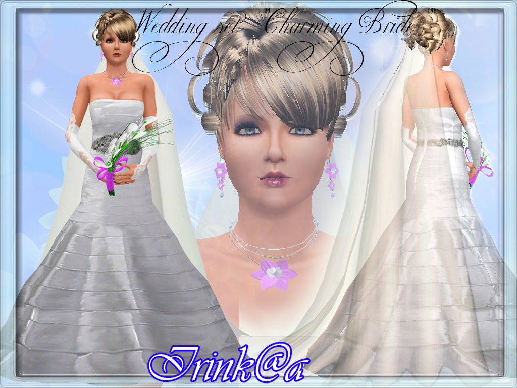 My Sims 3 Blog: Charming Bride Hair, Gown and Accessories by Irink@a