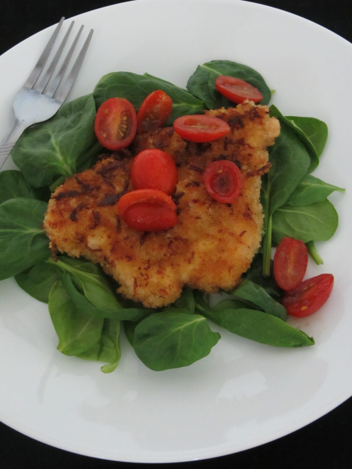 Been There Baked That Parmesan Crusted Chicken w/Marinated Tomatoes