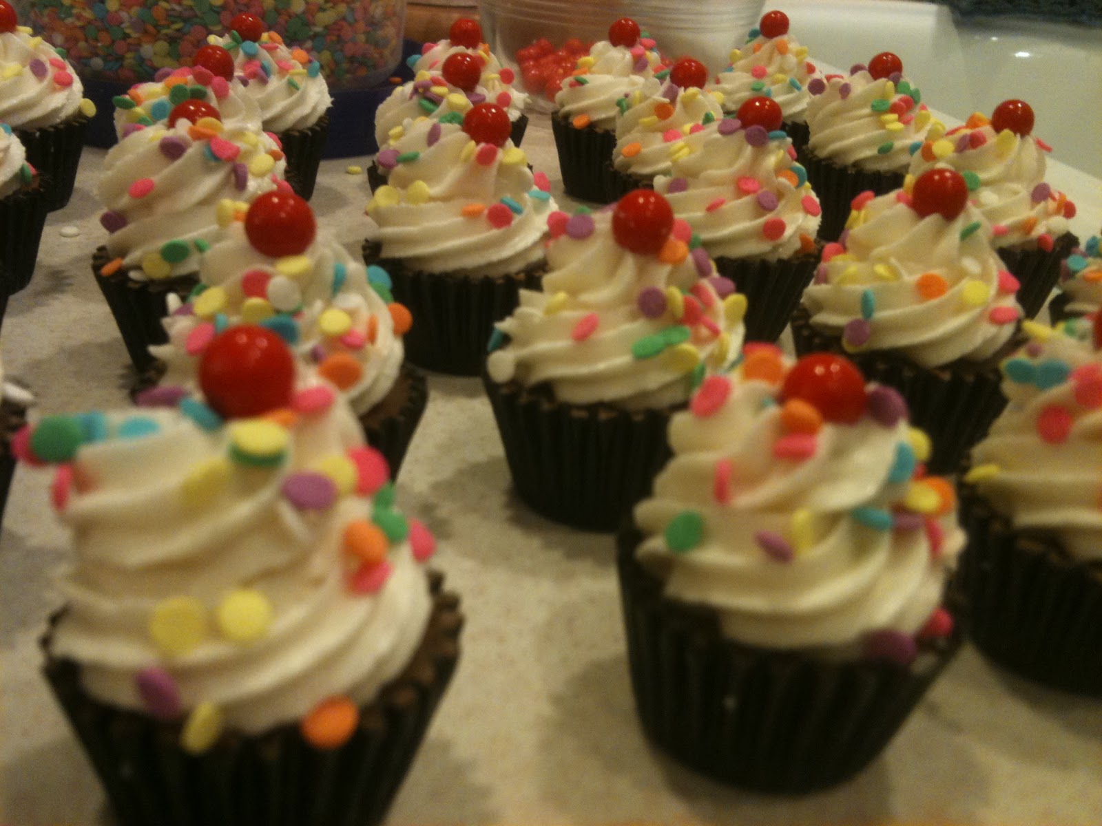 Frosted! Confetti Cupcakes with "Cupcake" Cupcake Toppers