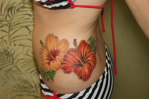 hibiscus flower tattoos. Side Body Tattoo Hibiscus