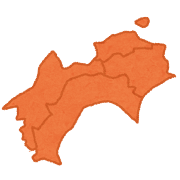 四国地方の地図のイラスト(地方区分)