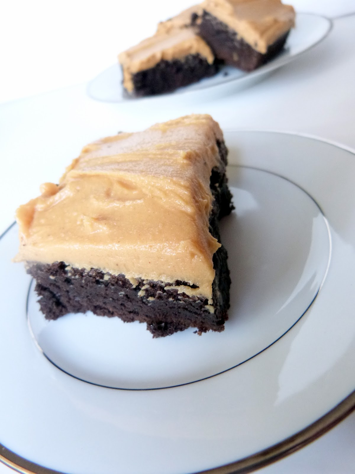 Izzy in the Kitchen Dark Chocolate Brownies with Peanut Butter Frosting
