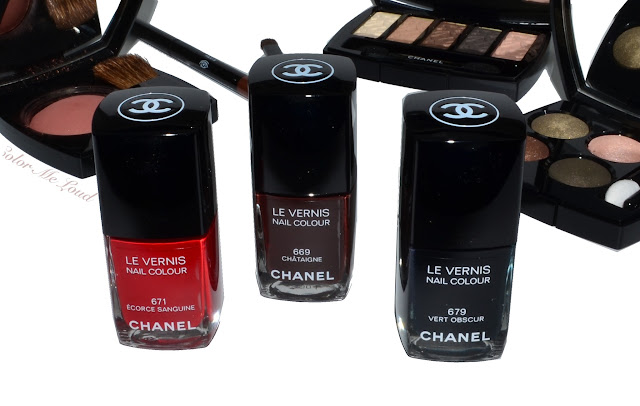 Chanel Le Vernis #669 Chataigne, #671 Ecorce Sanguine, #679 Vert Obscur for Fall 2015, Swatch, Review & Comparison