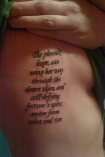 Phoenix Quote On Side Body Female Tattoo Phoenix Quote On Side Body Female Tattoo