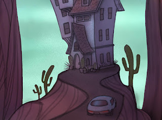 House/castle digital painting in process