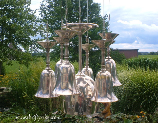 DIY-silver-goblet-wind-chimes    Thrifty Rebel