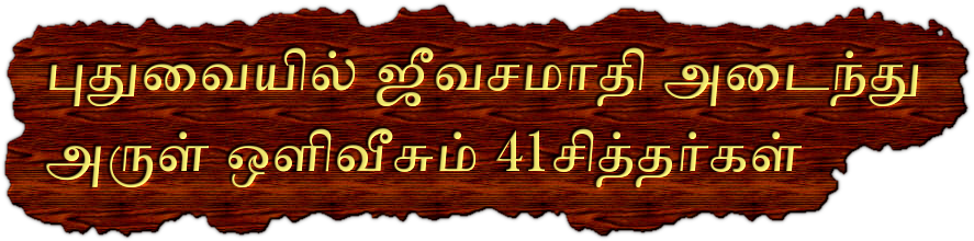 புதுவையில் ஜீவசமாதி அடைந்து  அருள் ஒளிவீசும்  41சித்தர்கள்