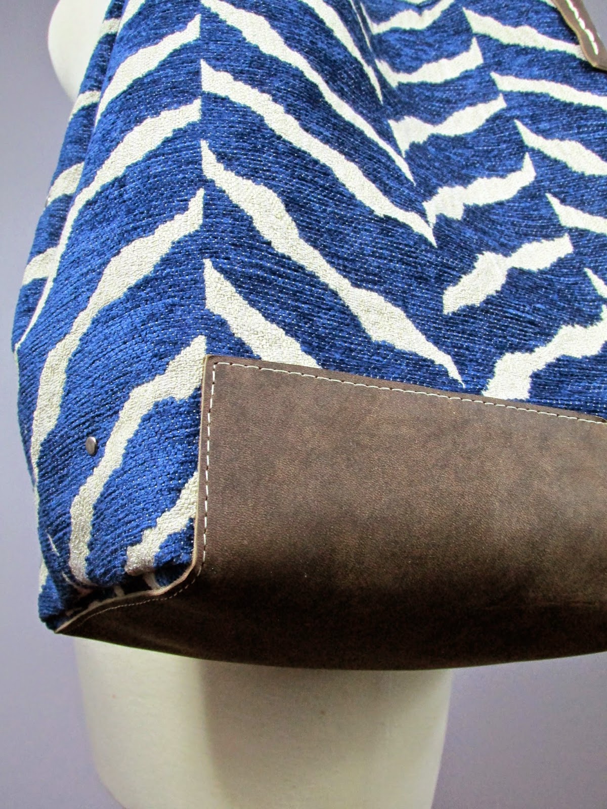 Laboratory of Fashion Large Tote bag, Upholstery fabric and Leather