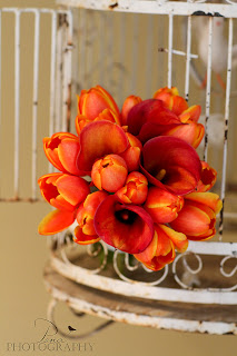 Kansas City Wedding Flowers Pond Photography orange tulips orange calla lilies