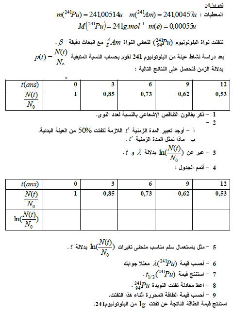 تمارين فيزياء