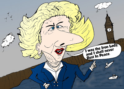 Margaret Thatcher caricature posthumous