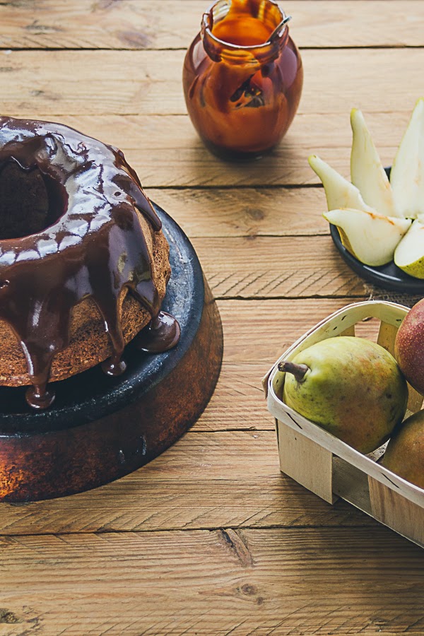 Pear Bundt Cake with Caramel Glaze This is a Sweet Blog Pear Bundt