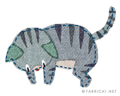 可愛い寝転がるサバトラ 猫のイラスト