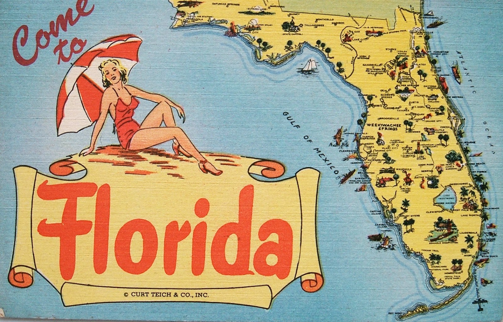 postcardiva postcard blog Vintage U.S. MAP Postcards