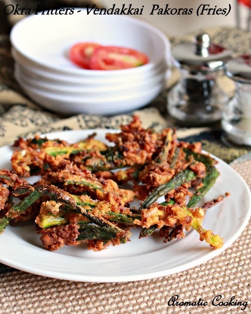 Aromatic Cooking Okra Fritters, Vendakkai Pakoras, Bhindi Fries