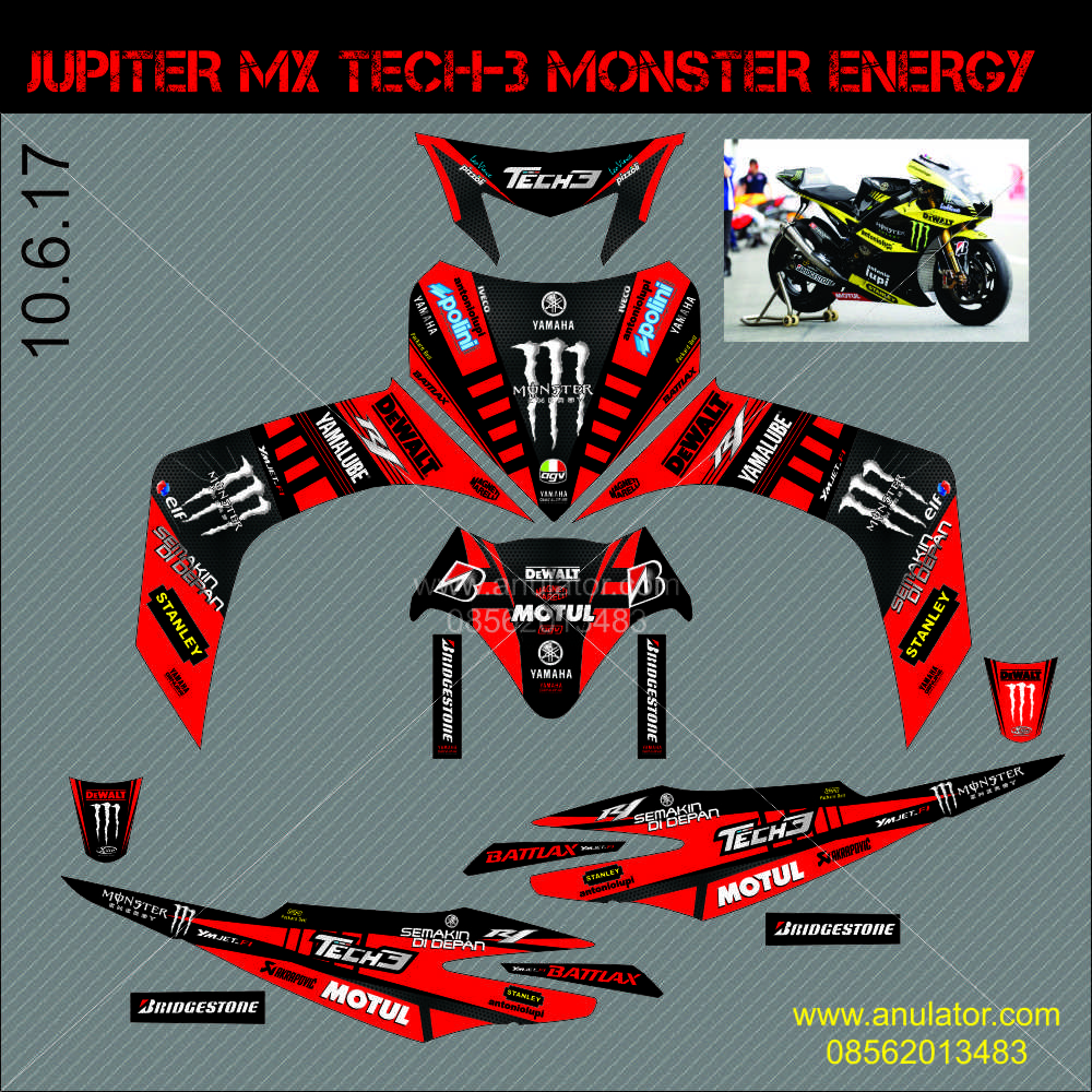Sticker Striping Motor Stiker Yamaha Jupiter Mx Monster Tech 3