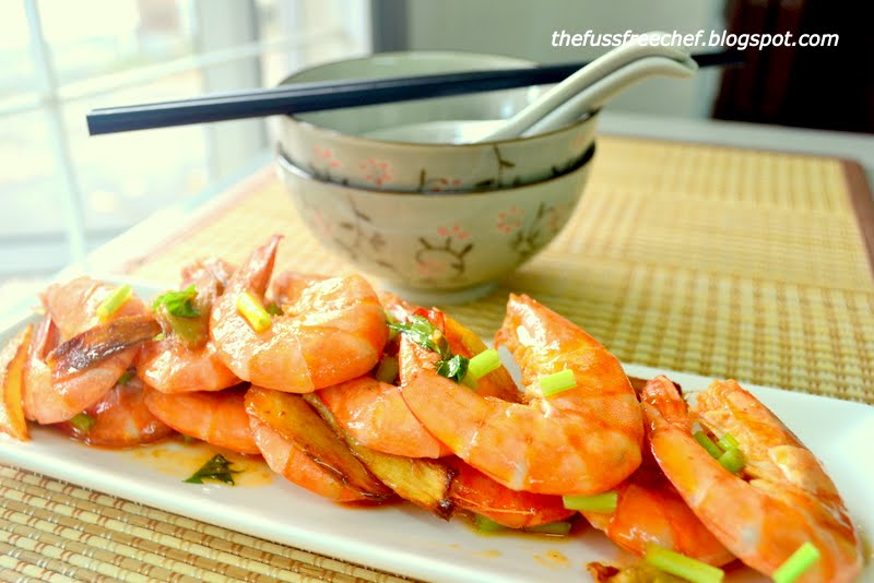 the FUSS FREE chef Pan Fried Prawns