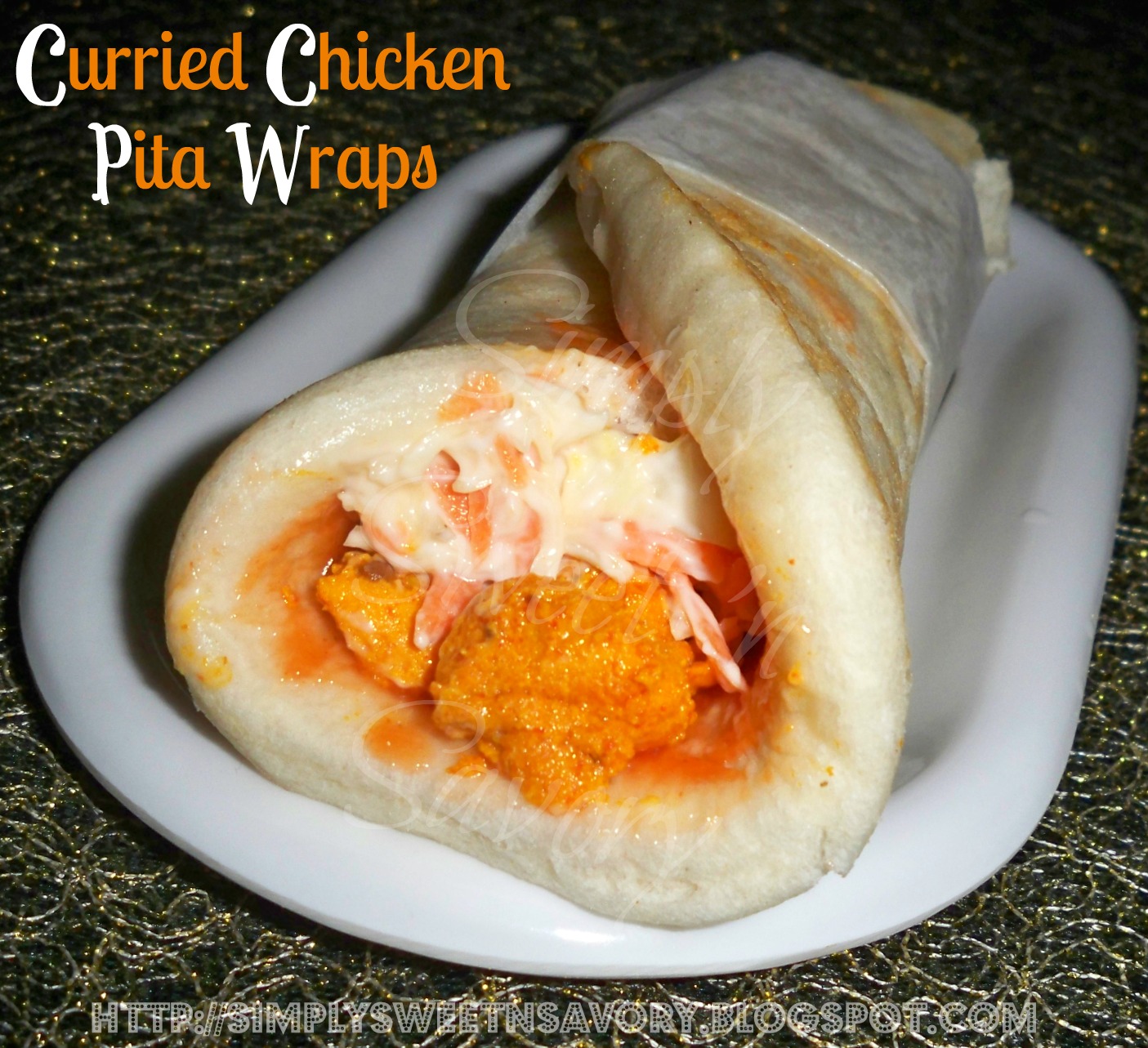 Simply Sweet 'n Savory Curried Chicken Pita Wraps