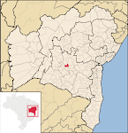 Localização de Abaíra na Bahia