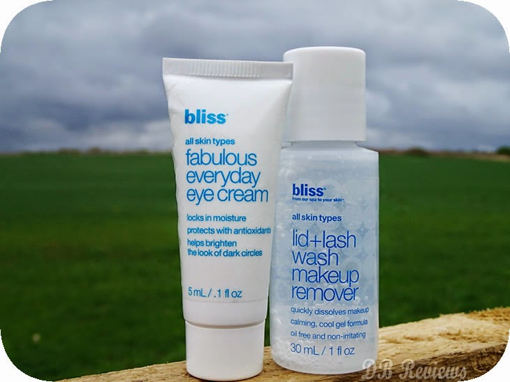 Sizing up the Sample Bliss Fabulous Everyday Eye Cream & Bliss lid + lash Wash Makeup Remover