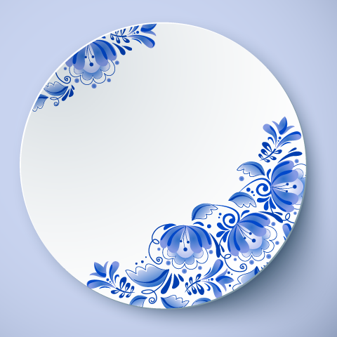 Plato de porcelana china - vector