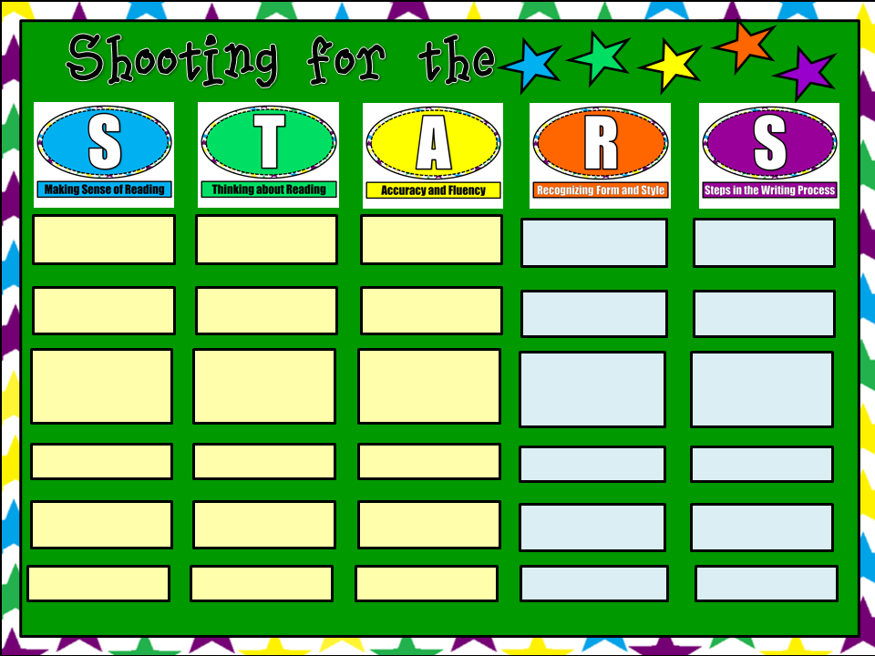 Shooting for the STARS Literacy Goal Board Goal board, Literacy
