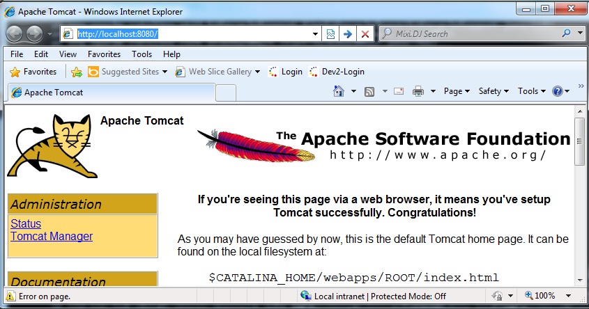 showing how to configure, add or install apache tomcat server in eclipse apache tomcate home page image