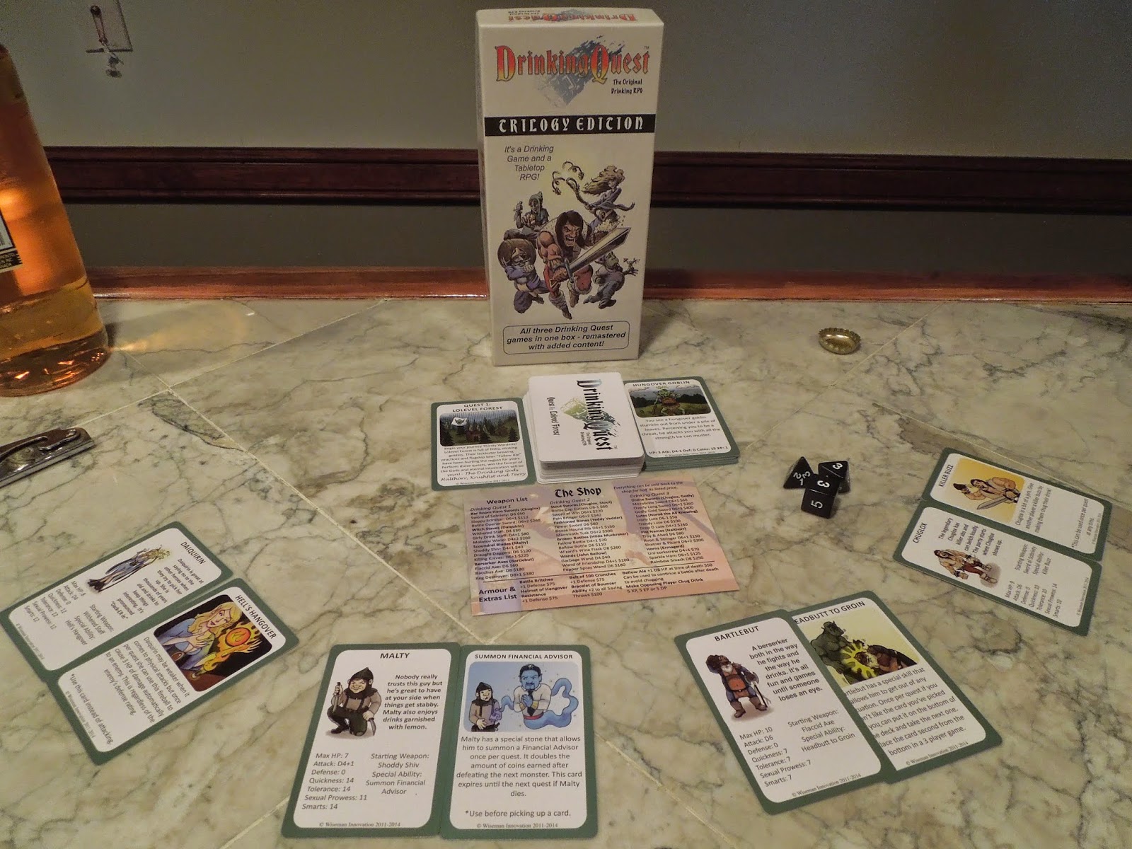 Drinking Quest Trilogy Edition A Board Game A Day