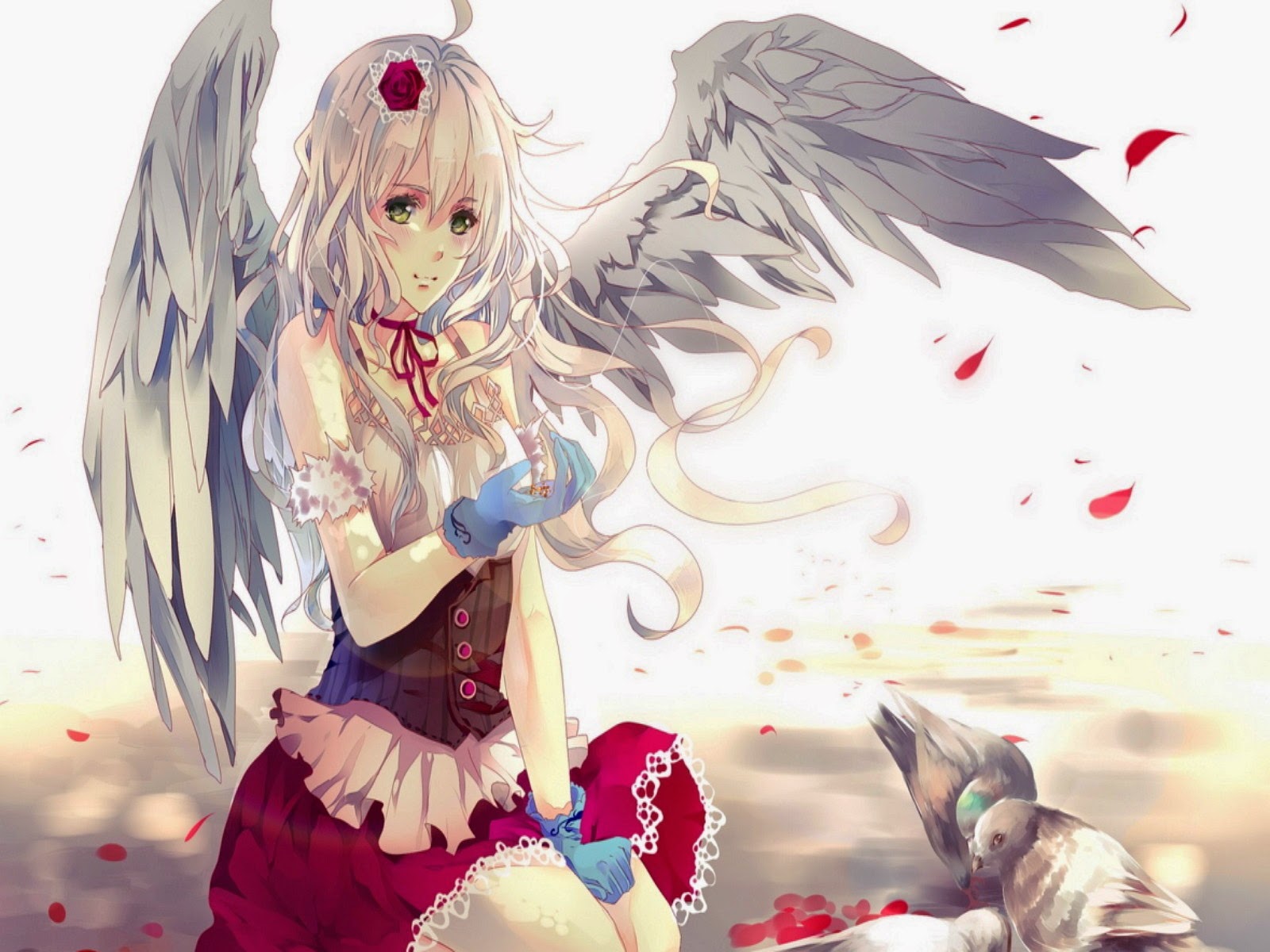 Wallpaper Gadis Anime Bersayap Wallpaper Gadis Anime Bersayap