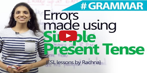 Errors made using 'Simple Present Tense' Errors made using 'Simple Present Tense