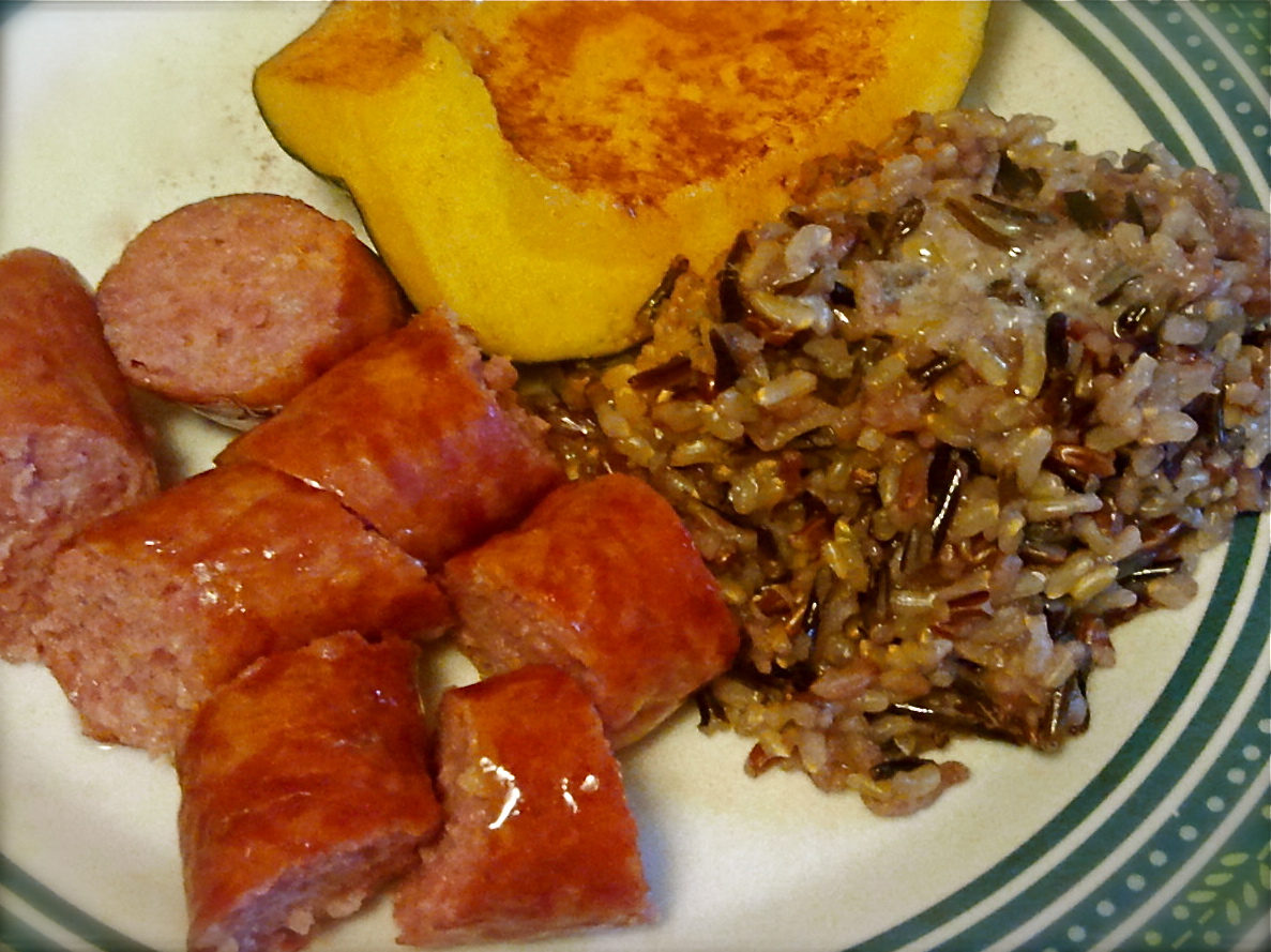 The Land of Peapodriot Spar's Polish Sausage, Lundberg's Wild Blend Rice and Earthbound Organic