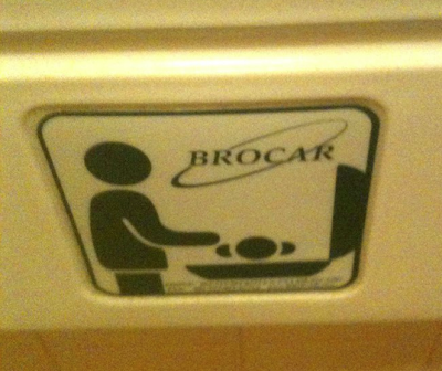 Diaper-changing icon where the baby looks like it's about to be closed in a panini press