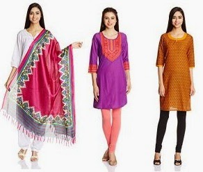 Flat 50% Off on Women’s Ethnic Wear (Kurta, Dupatta, Patiala, Churidar & more) @ Amazon