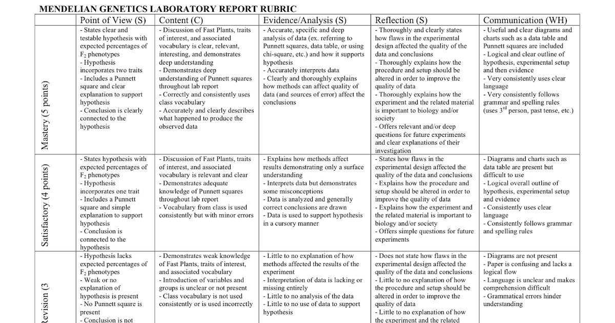 School of the Future 11th Grade Biology Mendelian Lab Report