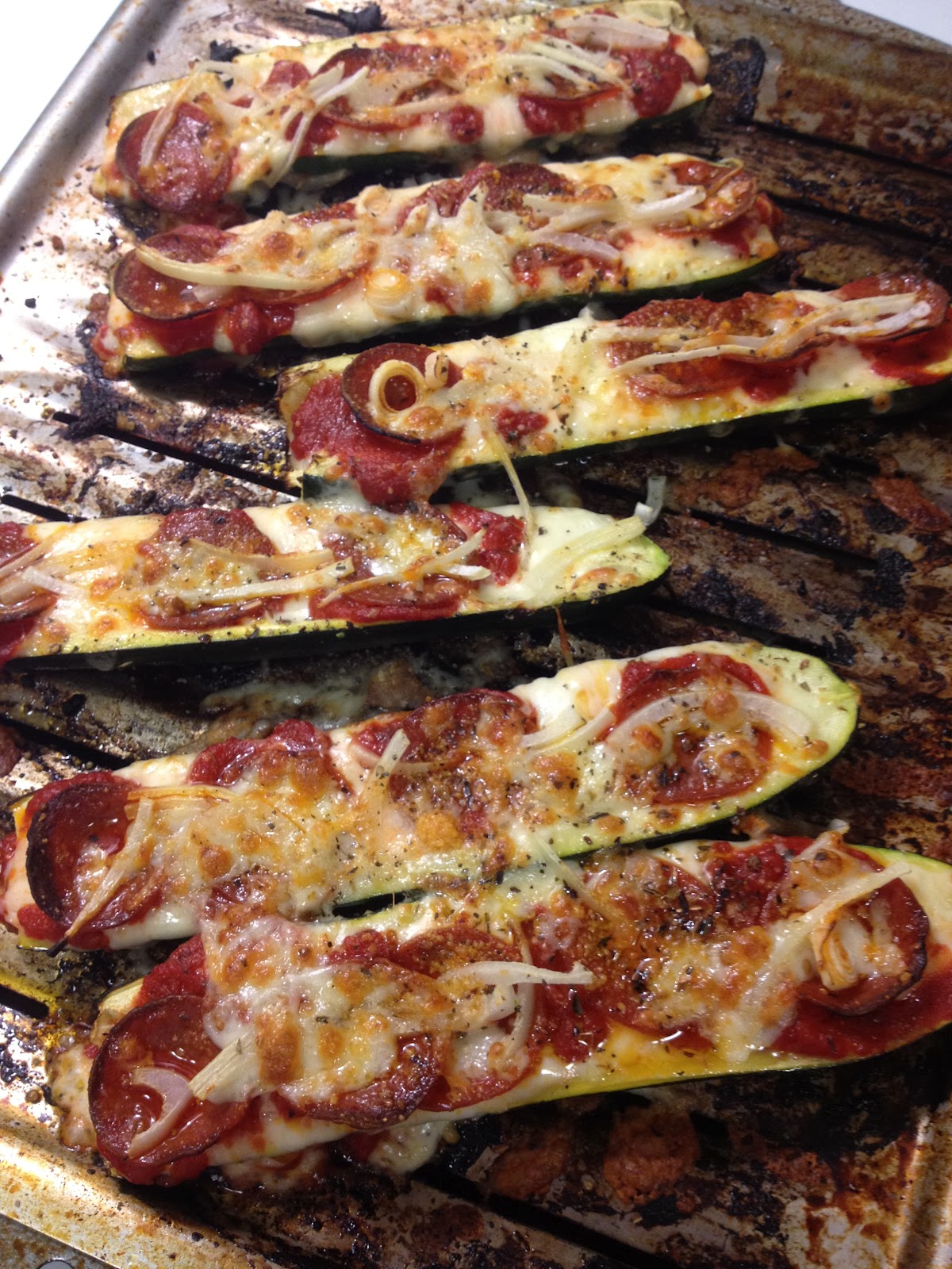 Paleo Justine's Way Pepperoni Pizza Zucchini Boats