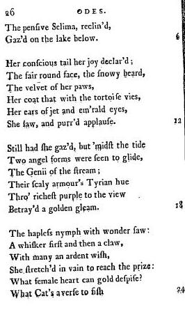 Ode On The Death Of A Favourite Cat Thomas Gray Archive Induced Info