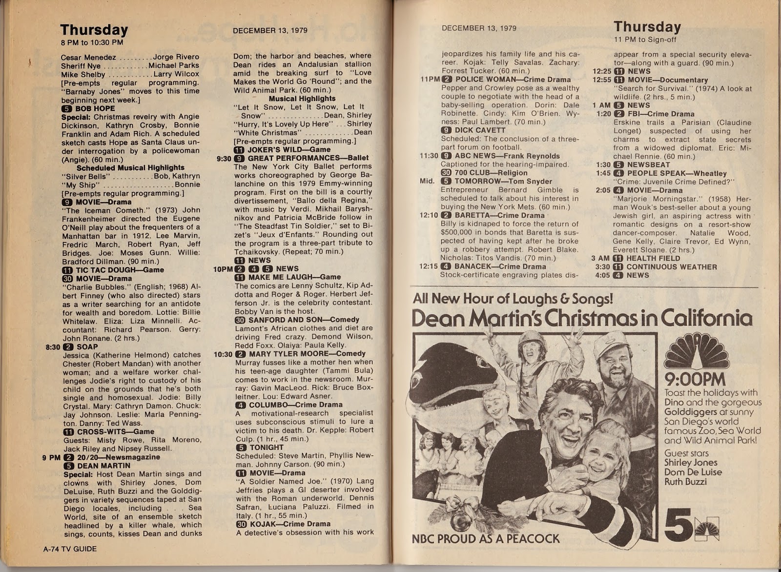 garage sale finds what was on tv december 8th through bob hope christmas special 1970