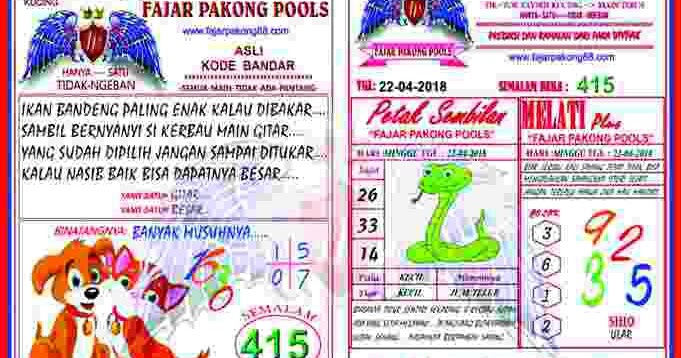 Indonesian Pools Lottrey Result Live Draw Ramalan Bocoran Syair Kode Fajar Pakong Pools 22 April 2018