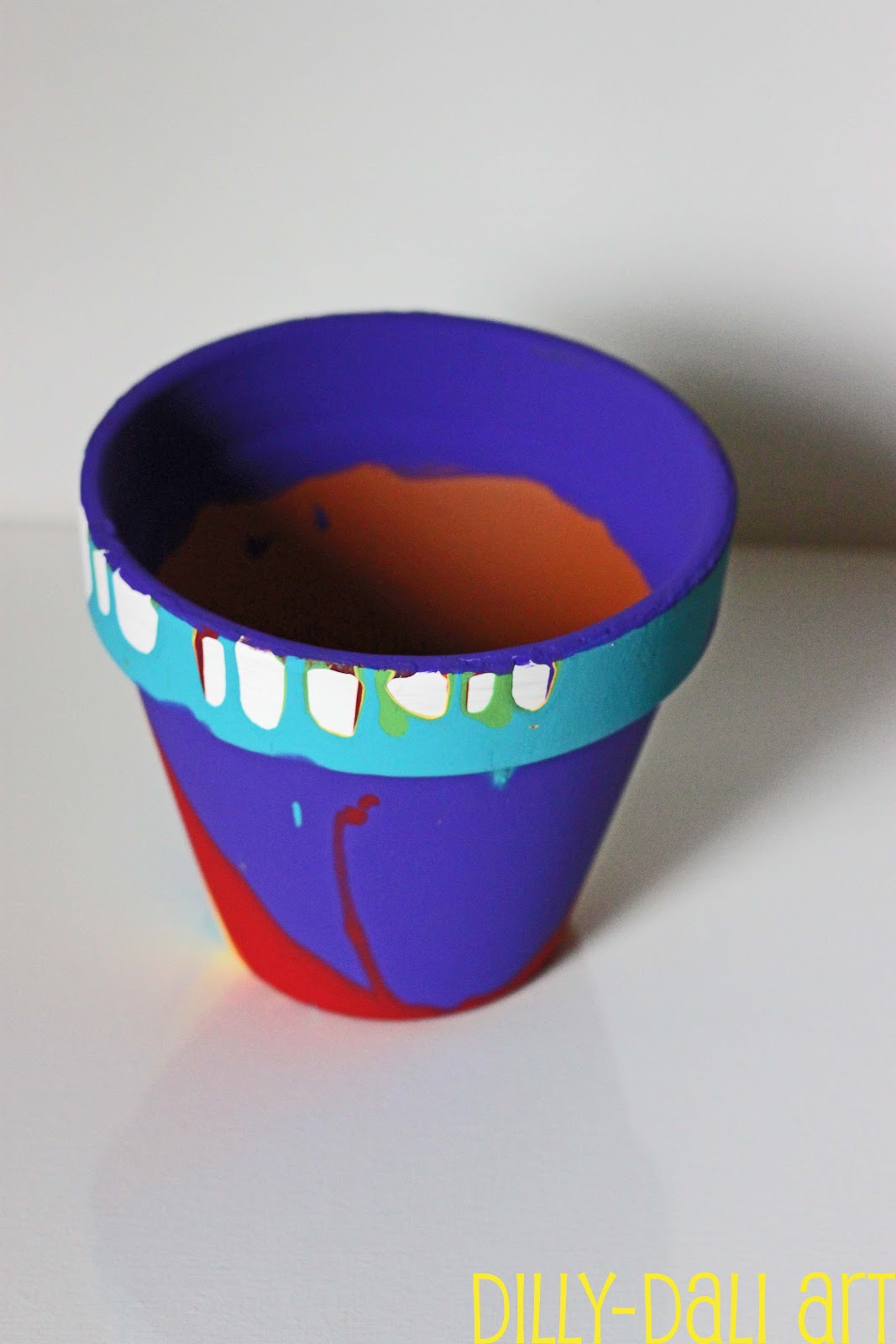DillyDali Art Rainbow Pour Painted Pots