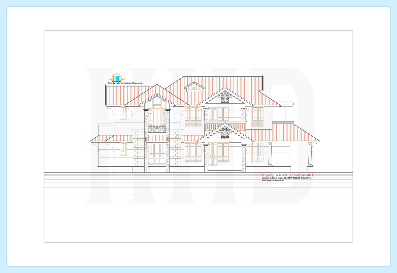 3131 sq. ft. 4 bedroom nice india house design with floor plan ...