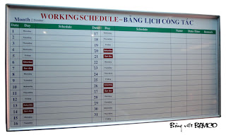 bảng từ ghi lịch công tác bảng từ ghi lịch công tác