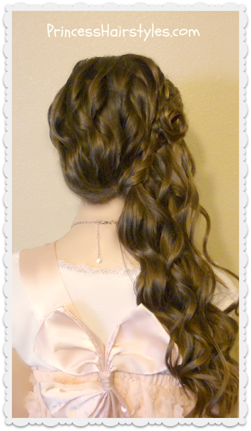 romantic side swept braided rose