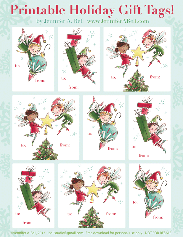Free printable gift tags We Love to Illustrate: Free Printable Gift Tags!