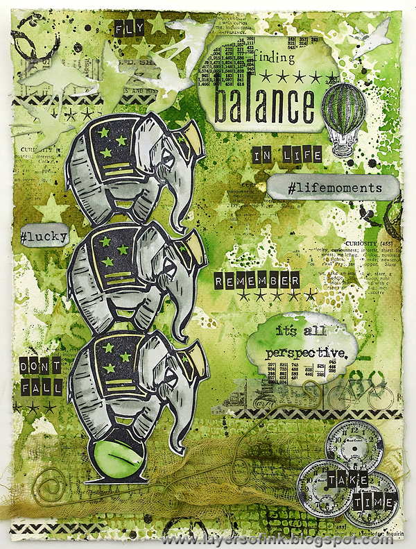 Layers of ink - Balancing Elephants Journal Page